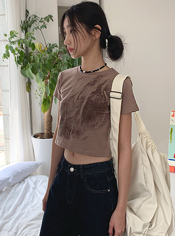 Sand cropped tee (2color)