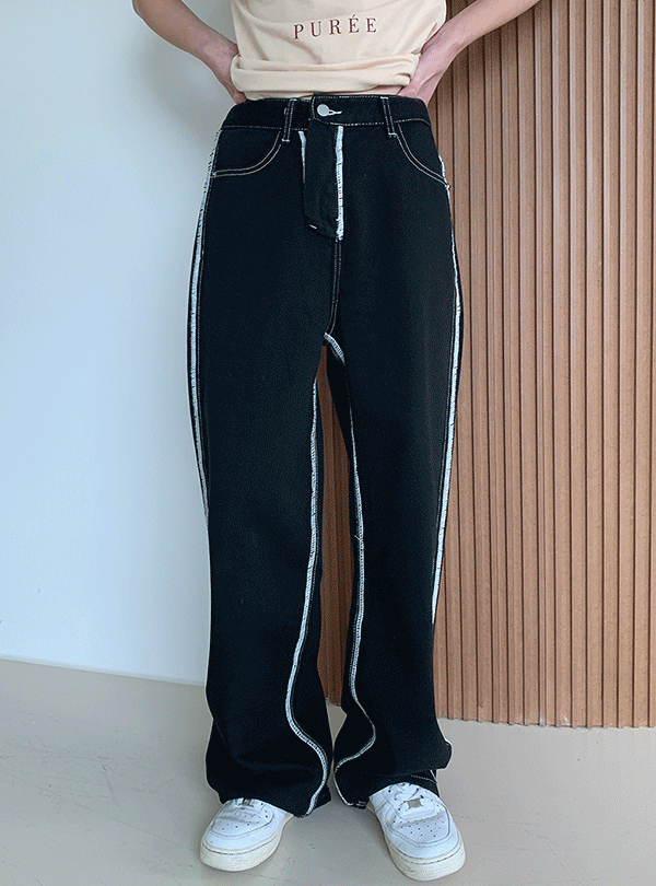 Stitch line cotton pants (2color)