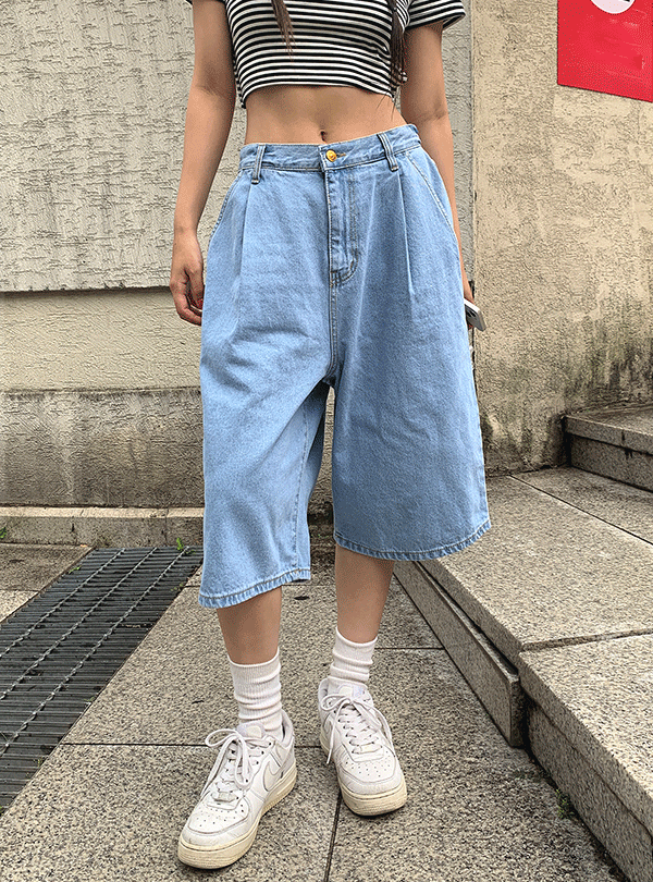 Denim bermuda shorts (2color)