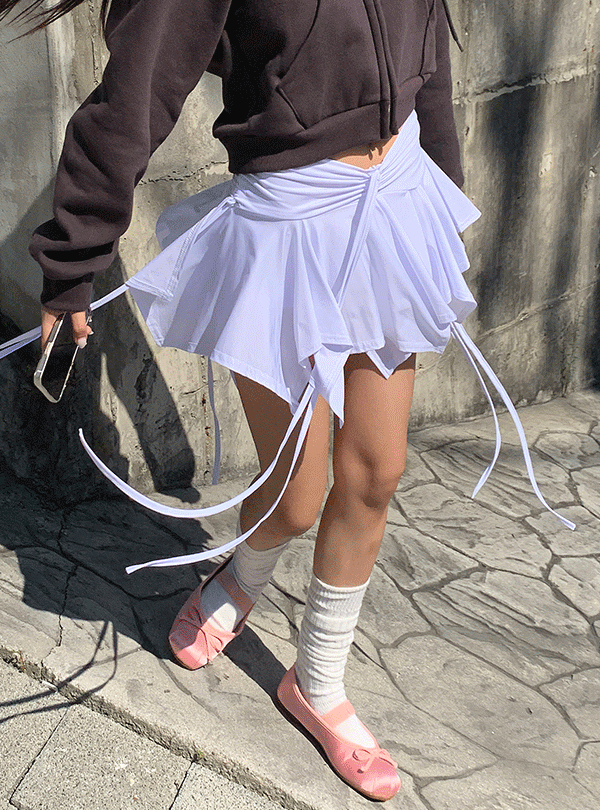 Balletcore shirring skirt pants (2color)