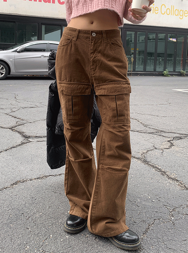 Maxwell cargo boots cut pants (2color)