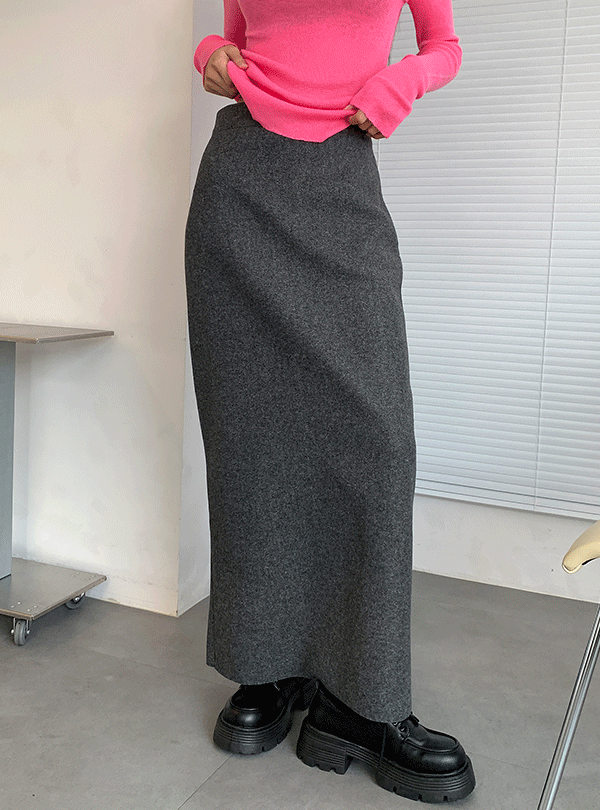 Wool soft long skirt (4color)