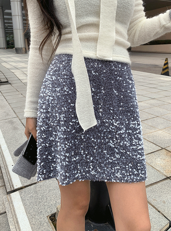 Sequin spangle mini skirts (2color)